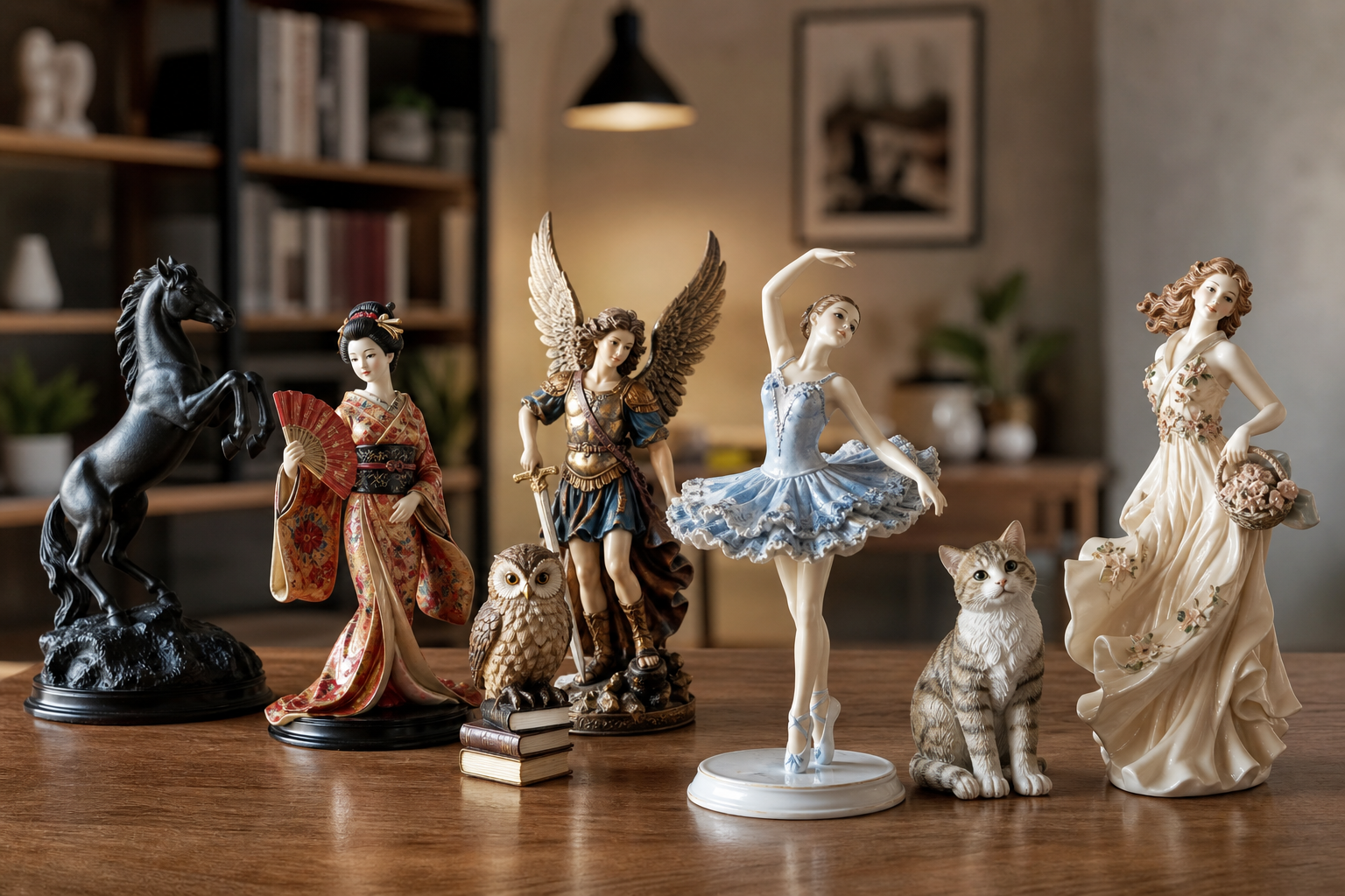 Figurines presented in premium context appropriate to the exact article subject